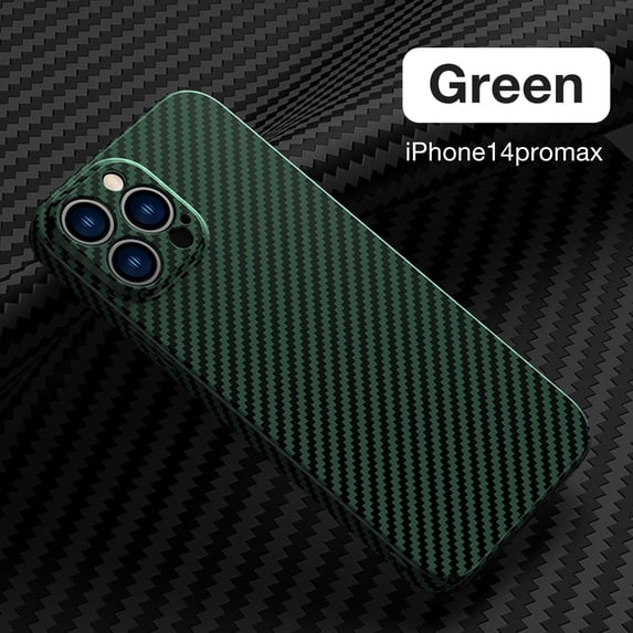 SaniMore for iPhone 14 Pro Max 6.7" 2022 Slim Case, Carbon Fiber Support Wireless Charging Shockproof Anti-drop Lens All-inclusive Heavy Duty Protective Anti-fingerprint Magnetic Case, Green