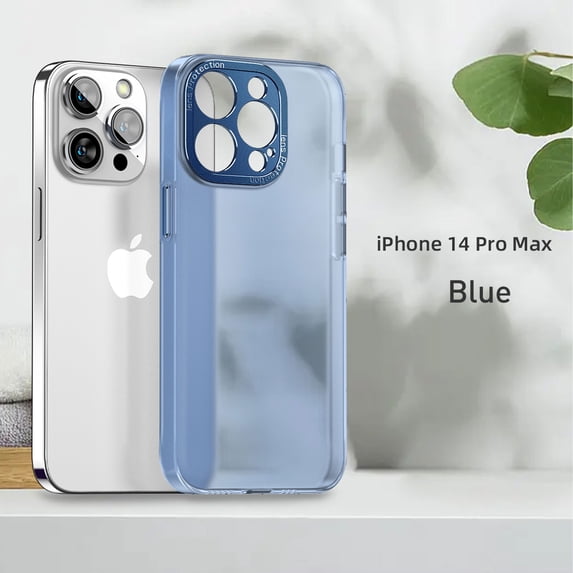 SaniMore for iPhone 14 Pro Max 6.7" Lightweight Case, Rugged Clear PC Back Anti-Fingerprint Anti-Scratch Heavy Duty Full Body Protective Case for iPhone 14 Pro Max Women Men, Blue