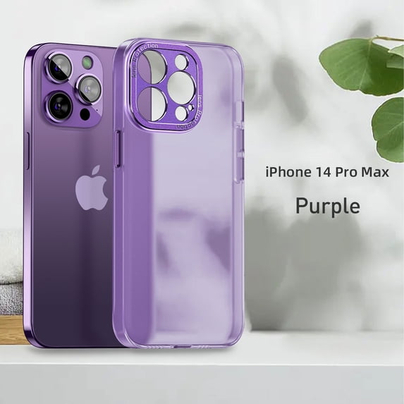 SaniMore for iPhone 14 Pro Max 6.7" Lightweight Case, Rugged Clear PC Back Anti-Fingerprint Anti-Scratch Heavy Duty Full Body Protective Case for iPhone 14 Pro Max Women Men, Purple