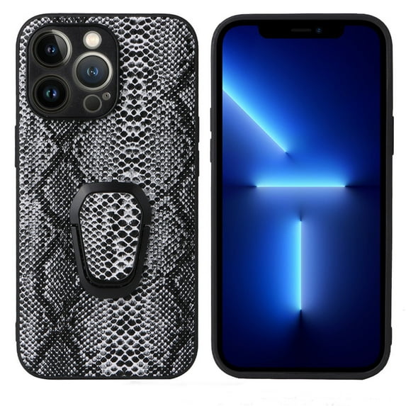 SaniMore for iPhone 14 Pro Max 6.7" Magnetic Case, Rugged PC & Soft TPU Case with Car Mount & Kickstand Shockproof Protective Case for iPhone 14 Pro Max Women Men, Snakeskin Black