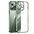 thumbnail image 1 of SaniMore for iPhone 14 Pro Max 6.7" Sound Hole Position Conversion Case, Electroplated Glass Case with Tempered Glass Camera Lens Protector for 14 Pro Max Shockproof Protective Case, Darkgreen, 1 of 10