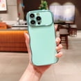 thumbnail image 1 of SaniMore for iPhone 14 Pro Max Case, Electroplated Wave Bumper Design Camera Large Window (with Lens Film) Full Protection Stylish Slim Lightweight Anti-drop for Girls Women, Green, 1 of 12