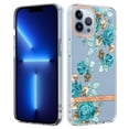 thumbnail image 1 of SaniMore for iPhone 14 Pro Max Case, Flexible TPU Magnetic Cover Support Wireless Charging Slim Flower Grass Pattern Shockproof Protective Shell for Ladies Women Girls, Green Flowers, 1 of 9