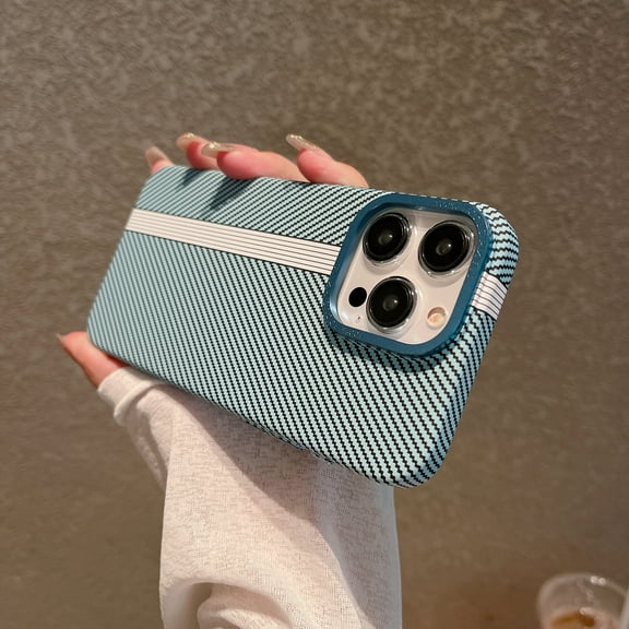 SaniMore for iPhone 14 Pro Max Case, Rugged PC Carbon Fiber Design for Women Men Shockproof Ultra-slim Fit Lightweight Stylish Shockproof Anti-fall Shell for iPhone 14 Pro Max - Blue