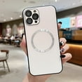 thumbnail image 1 of SaniMore for iPhone 14 Pro Max Gradient Case Lens Protection, Solid PC Magnetic Cover Support Wireless Charging [Compatible with MagSafe] Heavy Duty Full Body Protective Shell, White, 1 of 8