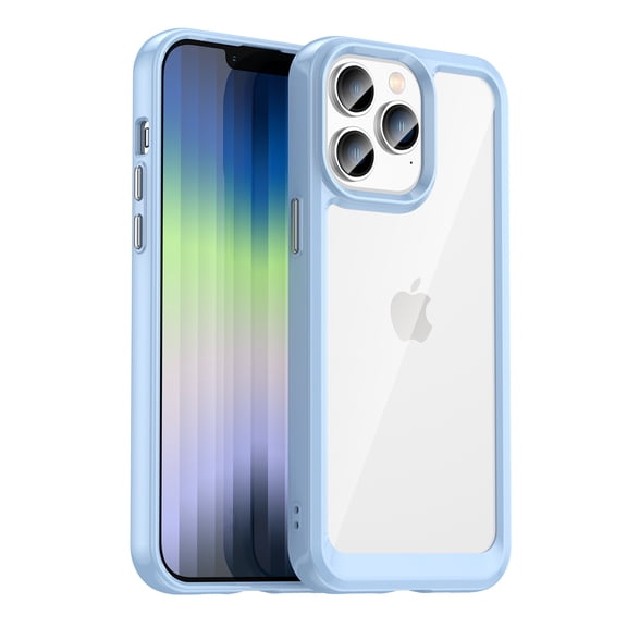 SaniMore for iPhone 14 Pro Max Lightweight Transparent Case, Rugged Clear PC Back & TPU Bumper [Not Yellowing Technology] Heavy Duty Full Body Protective Case for iPhone 14 Pro Max, Blue