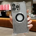 thumbnail image 1 of SaniMore for iPhone 14 Pro Max Magnetic Transparent Case, Bling Luxury Four Corners Shockproof Military-Grade Protection with Camera Lens Protector Clear Cover for Women Men, Silver, 1 of 9