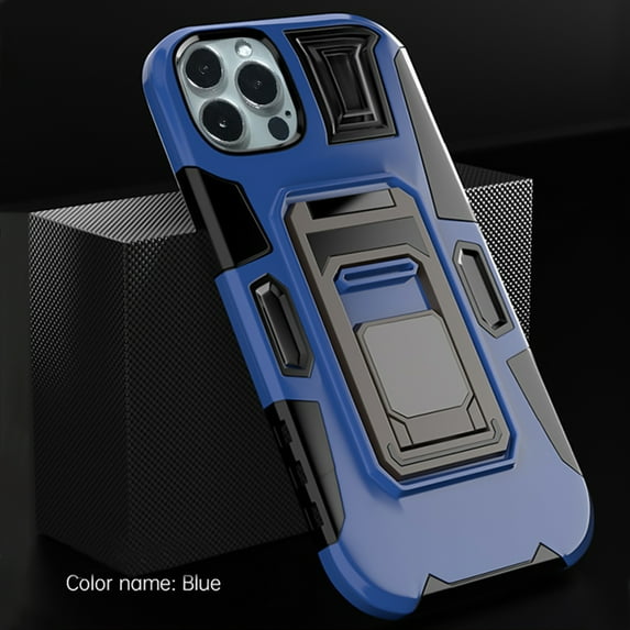 SaniMore for iPhone 14 Pro Max Multi-Functional Magnetic Case, Rugged PC Back with Car Mount & 360° Rotating Kickstand Military Grade Shockproof Protective Case for iPhone 14 Pro Max, Blue