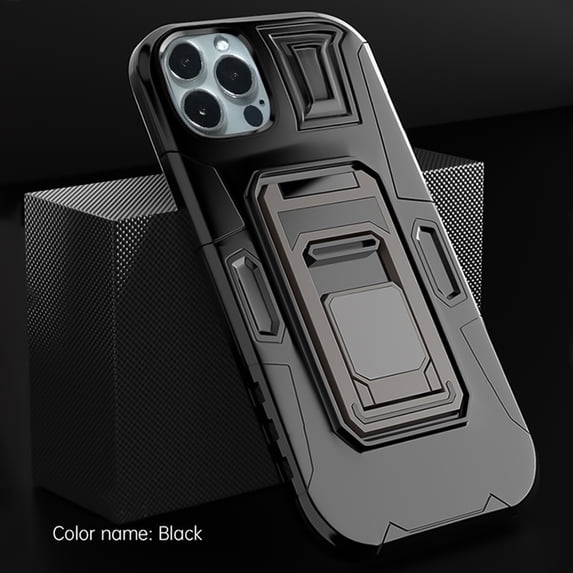 SaniMore for iPhone 14 Pro Max Multi-Functional Magnetic Case, Rugged PC Back with Car Mount & 360° Rotating Kickstand Military Grade Shockproof Protective Case for iPhone 14 Pro Max, Black