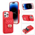 thumbnail image 1 of SaniMore for iPhone 14 Pro Max PU Leather Case, Multi-Functional Metal Snap Wallet Cover with Card Slot & Kickstand Shoulder Strap Full Body Protective Shell for iPhone 14 Pro Max, Red, 1 of 10