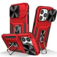 thumbnail image 1 of SaniMore for iPhone 14 Pro Max Stand Case, Slide Camera Cover 360 Degree Rotating Kickstand Magnetic Car Mount Hybird Tri-layer Rugged Shell Military-grade Shockproof Anti-drop Cover, Red, 1 of 10