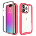 thumbnail image 1 of SaniMore for iPhone 14 Pro Max Two-Layer Structure Transparent Case, Rugged Clear PC Back & TPU Bumper [Not Yellowing Technology] Full Body Protective Case for iPhone 14 Pro Max, Pink, 1 of 6
