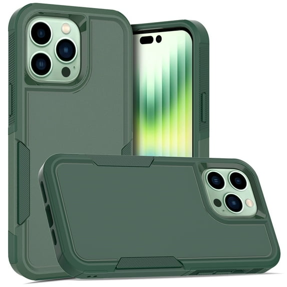 SaniMore for iPhone 14 Pro Max Ultra-Thin Two-Layers Protection Case, Rugged PC Back & Flexible TPU Military Grade Shockproof Heavy Duty Protective Case for iPhone 14 Pro Max, Darkgreen
