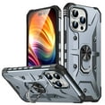 thumbnail image 1 of SaniMore for iPhone 14 Pro Multi-Functional Case, Rugged PC Magnetic Cover Built-in Car Mount & 360° Rotatable Metal Ring Kickstand Military Grade Shockproof Protective Shell, Gray, 1 of 8