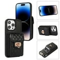 thumbnail image 1 of SaniMore for iPhone 14 Pro PU Leather Case, Multi-Functional Metal Snap Wallet Cover with Card Slot & Kickstand Shoulder Strap Full Body Protective Shell for iPhone 14 Pro, Black, 1 of 9