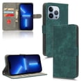 thumbnail image 1 of SaniMore for iPhone 14 Pro Premium PU Leather Case, [RFID Blocking] Card Holder Magnetic Wallet Cover with Practical Bracket + Detachable Wrist Strap Shockproof Protective Shell, Green, 1 of 8