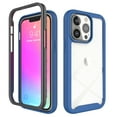 thumbnail image 1 of SaniMore for iPhone 14 Pro Two-Layer Structure Transparent Case, Rugged Clear PC Back & TPU Bumper [Not Yellowing Technology] Full Body Protective Case for iPhone 14 Pro, Darkblue, 1 of 6