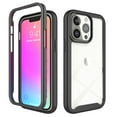 thumbnail image 1 of SaniMore for iPhone 14 Pro Two-Layer Structure Transparent Case, Rugged Clear PC Back & TPU Bumper [Not Yellowing Technology] Full Body Protective Case for iPhone 14 Pro, Black, 1 of 6