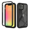 thumbnail image 1 of SaniMore for iPhone 14 Two-Layer Structure Transparent Case, Rugged Clear PC Back & TPU Bumper [Not Yellowing Technology] Full Body Protective Case for iPhone 14, Black, 1 of 6