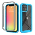 thumbnail image 1 of SaniMore for iPhone 14 Two-Layer Structure Transparent Case, Rugged Clear PC Back & TPU Bumper [Not Yellowing Technology] Full Body Protective Case for iPhone 14, Blue, 1 of 6