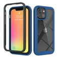 thumbnail image 1 of SaniMore for iPhone 14 Two-Layer Structure Transparent Case, Rugged Clear PC Back & TPU Bumper [Not Yellowing Technology] Full Body Protective Case for iPhone 14, Darkblue, 1 of 6