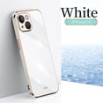 thumbnail image 1 of SaniMore for iPhone 14 Ultra-Thin Electroplated Camera Protection Case, Rugged PC Back Anti-Fingerprint Shockproof Heavy Duty Protective Case for iPhone 14 Women Men, White, 1 of 7
