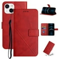 thumbnail image 1 of SaniMore for iPhone 15 (6.1" 2022) Wallet Case with Wrist Strap Magnetic Clasp, Card Slots PU Leather Skin Shockproof TPU Inner Anti-drop Flip Stand Business Shell Wear-resistant - Red, 1 of 9