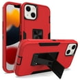 thumbnail image 1 of SaniMore for iPhone 15 (6.1" 2023) Case, Hidden Bracket Magnetic Car Holder Dust Cover 3-layer Heavy Duty Protective Rugged Anti-fall Shock Absorption Cover for iPhone 15, Red/Black, 1 of 6