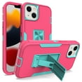 thumbnail image 1 of SaniMore for iPhone 15 (6.1" 2023) Case, Hidden Bracket Magnetic Car Holder Dust Cover 3-layer Heavy Duty Protective Rugged Anti-fall Shock Absorption Cover for iPhone 15, Rose/Blue, 1 of 6
