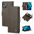 thumbnail image 1 of SaniMore for iPhone 15 6.1" 2023 Case, PU Leather Magnetic Flip Folio Shell with Card Holders RFID Blocking Kickstand Shockproof TPU Case Magnetic Closure Business Cover, Coffee, 1 of 13