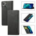 thumbnail image 1 of SaniMore for iPhone 15 6.1" 2023 Case, Prumiem PU Leather Wallet Kickstand Cover Magnetic Flip Design Card Slots Shockproof Anti-drop TPU Full Body Protective Shell, Black, 1 of 11