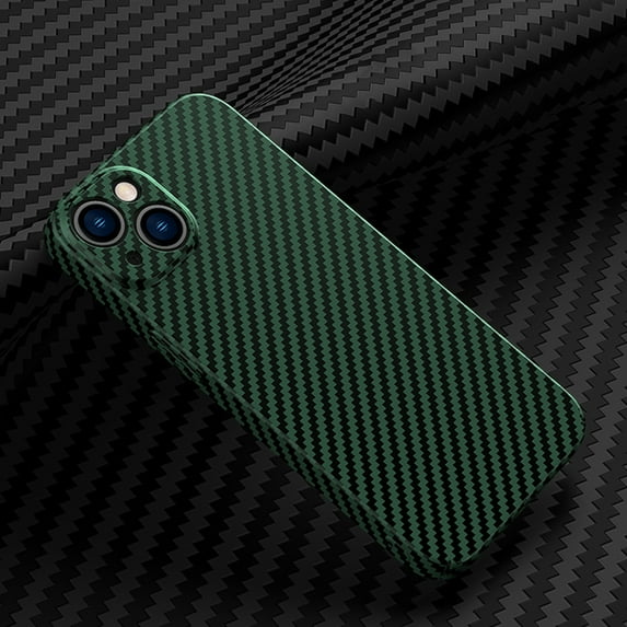 SaniMore for iPhone 15 6.1" 2023 Case, Slim Case Carbon Fiber Support Wireless Charging Shockproof Anti-drop Lens All-inclusive Heavy Duty Protective Anti-fingerprint Magnetic Cover, Green
