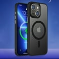 thumbnail image 1 of SaniMore for iPhone 15 6.1" Magnetic Case, Rugged PC Translucent Back Case with Wireless Charging Heavy Duty Full Body Protective Case for iPhone 15 Women Men, Black, 1 of 11