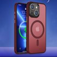 thumbnail image 1 of SaniMore for iPhone 15 6.1" Magnetic Case, Rugged PC Translucent Back Case with Wireless Charging Heavy Duty Full Body Protective Case for iPhone 15 Women Men, Winered, 1 of 13