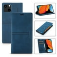 thumbnail image 1 of SaniMore for iPhone 15 Plus 6.7" 2023 Case [Magnetic Flip Full Protective Cover] Card Cash Pokcet + Kickstand + Retro Wear-resisitant PU Leather + Shockproof TPU Inner Business Shell, Blue, 1 of 12