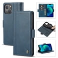thumbnail image 1 of SaniMore for iPhone 15 Plus 6.7" 2023 Case, PU Leather Magnetic Flip Folio Shell with Card Holders RFID Blocking Kickstand Shockproof TPU Case Magnetic Closure Business Cover, Blue, 1 of 12