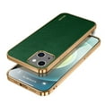 thumbnail image 1 of SaniMore for iPhone 15 Plus (6.7" 2023) Case, PU Leather Skin & Metal Bumper Shockproof PC Backplane, Wireless Charging Slim Magnetic Vintage Shell, Anti-drop Anti-scratch Cover, Green, 1 of 11