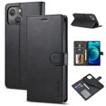 thumbnail image 1 of SaniMore for iPhone 15 Plus 6.7" 2023 Case, PU Leather Skin & Soft TPU Inner Shell [Card Holder + Cash Pocket + Flip Kickstand] Magnetic Closure Protective Wallet Cover, Black, 1 of 11
