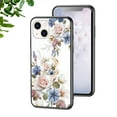 thumbnail image 1 of SaniMore for iPhone 15 Plus Case, 31 Diamonds Glass Vehicle Magnetic Support Flexible TPU Flower Pattern Cover with 360° Rotatable Ring Kickstand Shockproof Protective Shell, White Flower, 1 of 7