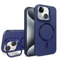 thumbnail image 1 of SaniMore for iPhone 15 Plus Case, Rugged Frosted PC Magafe Shell, Camera Lens Protection with Foldable Bracket, Wireless Charging Magnetic Car Mount Shockproof Anti-fall, Blue, 1 of 8