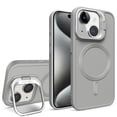 thumbnail image 1 of SaniMore for iPhone 15 Plus Case, Rugged Frosted PC Magafe Shell, Camera Lens Protection with Foldable Bracket, Wireless Charging Magnetic Car Mount Shockproof Anti-fall, Gray, 1 of 8