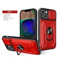 thumbnail image 1 of SaniMore for iPhone 15 Plus Case with Sliding Camera Cover and Card Holder, Heavy Duty Protective Case with Ring Magnetic Kickstand Phone Case for iPhone 15 Plus 6.7" 2023, Red, 1 of 14