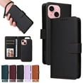 thumbnail image 1 of SaniMore for iPhone 15 Plus Wallet Case, Detachable Strong Magnetic PU Leather Flip Cover PU Leather with Magnetic Shell Card Slots Cash Pocket Wristlet Strap Full Body Protective Stand Shell, Black, 1 of 12