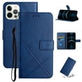 thumbnail image 1 of SaniMore for iPhone 15 Pro (6.1" 2022) Wallet Case with Wrist Strap Magnetic Clasp, Card Slots PU Leather Skin Shockproof TPU Inner Anti-drop Flip Stand Business Shell Wear-resistant - Blue, 1 of 9