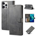 thumbnail image 1 of SaniMore for iPhone 15 Pro 6.1" 2023 Case, PU Leather Skin & Soft TPU Inner Shell [Card Holder + Cash Pocket + Flip Kickstand] Magnetic Closure Protective Wallet Cover, Black, 1 of 9