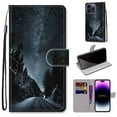 thumbnail image 1 of SaniMore for iPhone 15 Pro 6.1" 2023 PU Leather Case with Card Slots Detchable Lanyard Color Painting Luxury Pattern Flip Kickstand Shcokproof Wallet Case For iPhone 15 Pro 6.1 Inch 2022, Road, 1 of 7