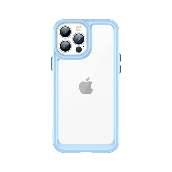 SaniMore for iPhone 15 Pro Case (6.1 inch 2023 Release), Soft Shockproof TPU Bumper Crystal-clear PC Back No-yellowing Anti-drop Ultra-slim Lightweight Rugged Cover, Blue