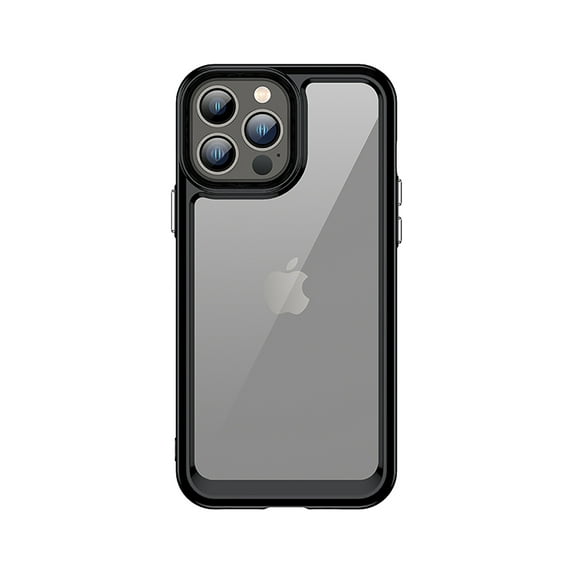 SaniMore for iPhone 15 Pro Case (6.1 inch 2023 Release), Soft Shockproof TPU Bumper Crystal-clear PC Back No-yellowing Anti-drop Ultra-slim Lightweight Rugged Cover, Black