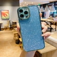 thumbnail image 1 of SaniMore for iPhone 15 Pro Case, Anti-yellow Transparent Backplane + Glitter Bling Paper, Lens All-inclusive Shockproof Anti-fall Stylish for Girls Women Slim Lightweight Shell, Lightgreen, 1 of 11