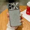 thumbnail image 1 of SaniMore for iPhone 15 Pro Case, Glitter Bling Paper Large Window Lens Protection Electroplated Frame Soft TPU Shell Shockproof Anti-drop Slim Lightweight Fashion for Girls Women - Silver, 1 of 7